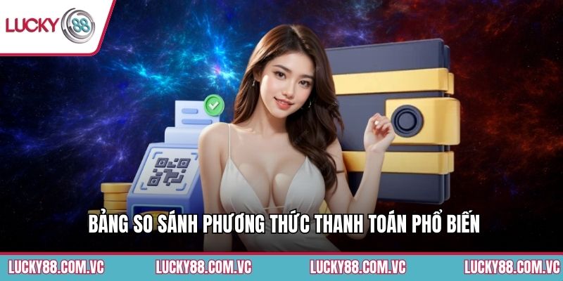 Bảng so sánh phương thức thanh toán phổ biến